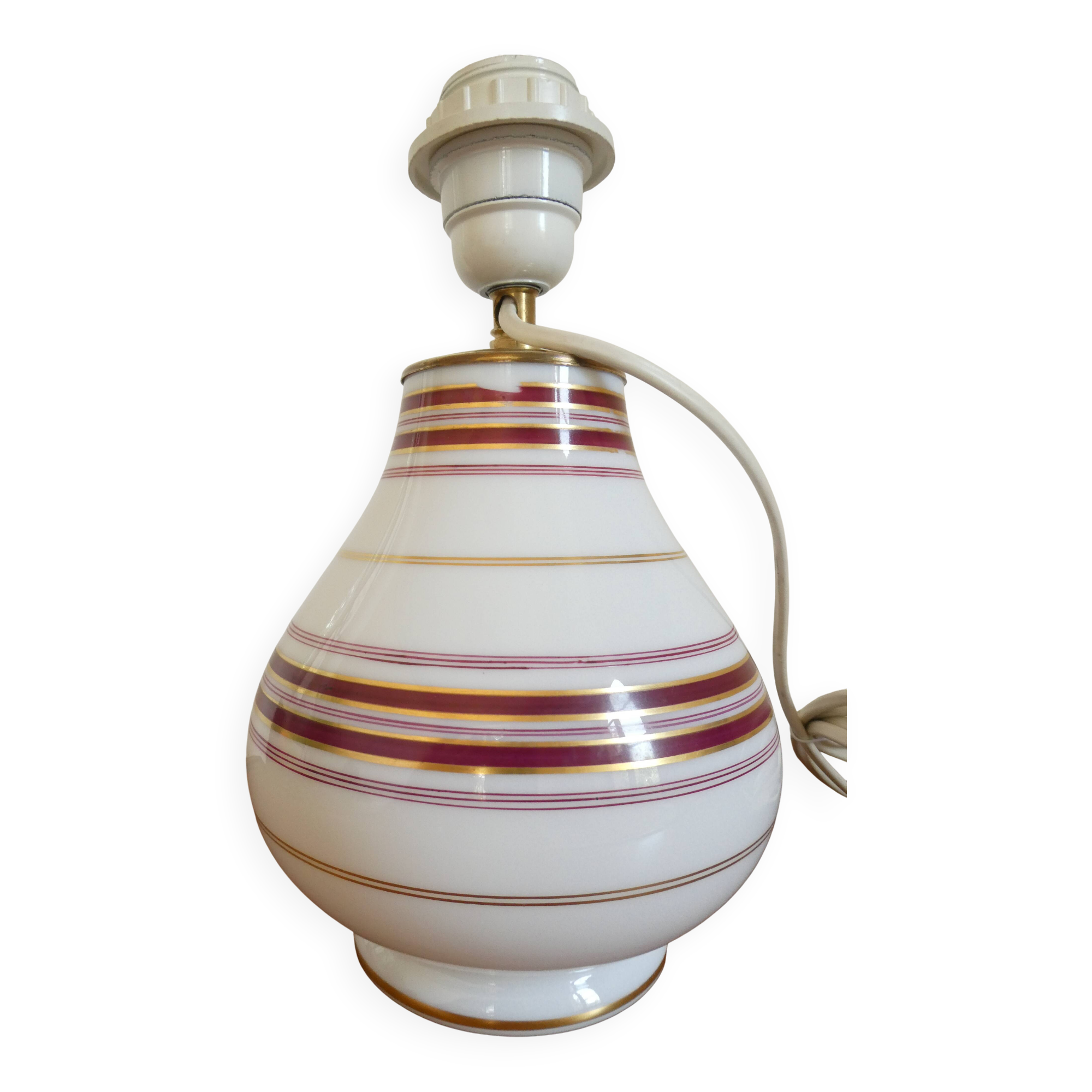 Vintage 1960s pear-shaped opaline lamp base