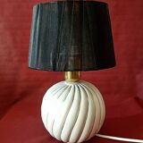Mid Century Modern porcelain lamp with gold lines Italian design of the 1970s (two available)