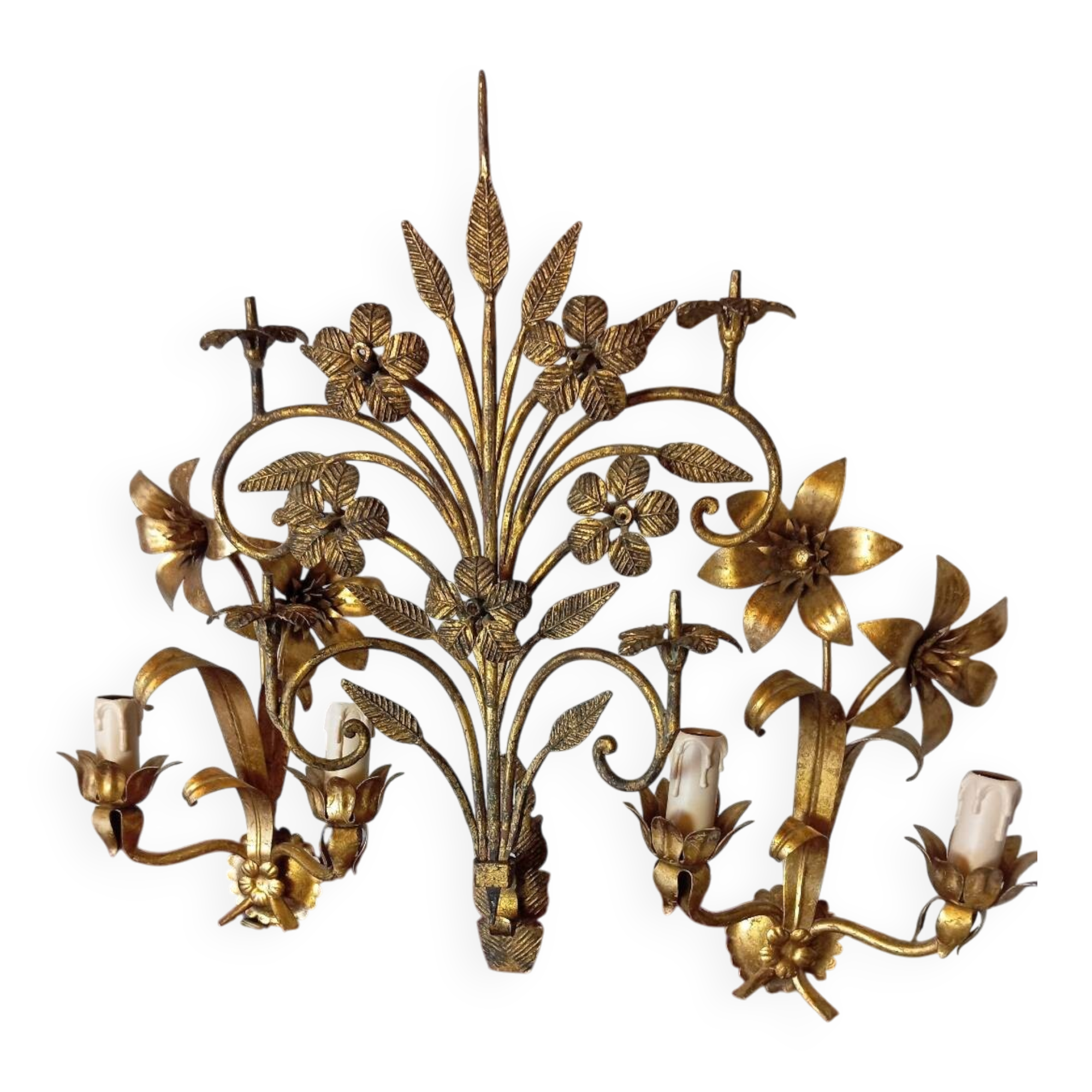 Gold Flower Metal Wall Sconces