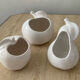 Trio of cache pot vintage apple glazed ceramic