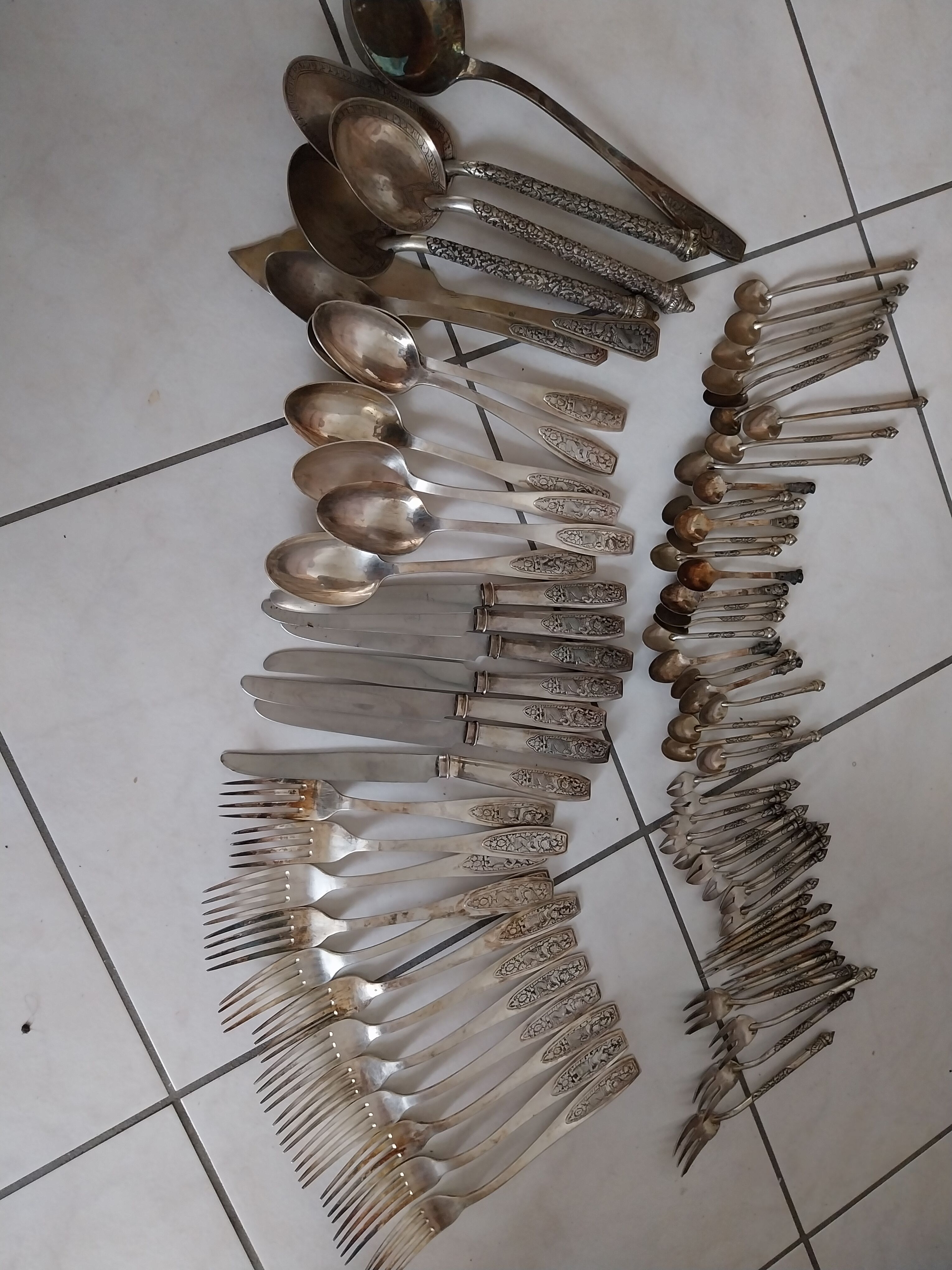 Asian silver cutlery