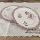 Set of 3 dessert plates from the early 20th century, Sarreguemines, Fontanges model