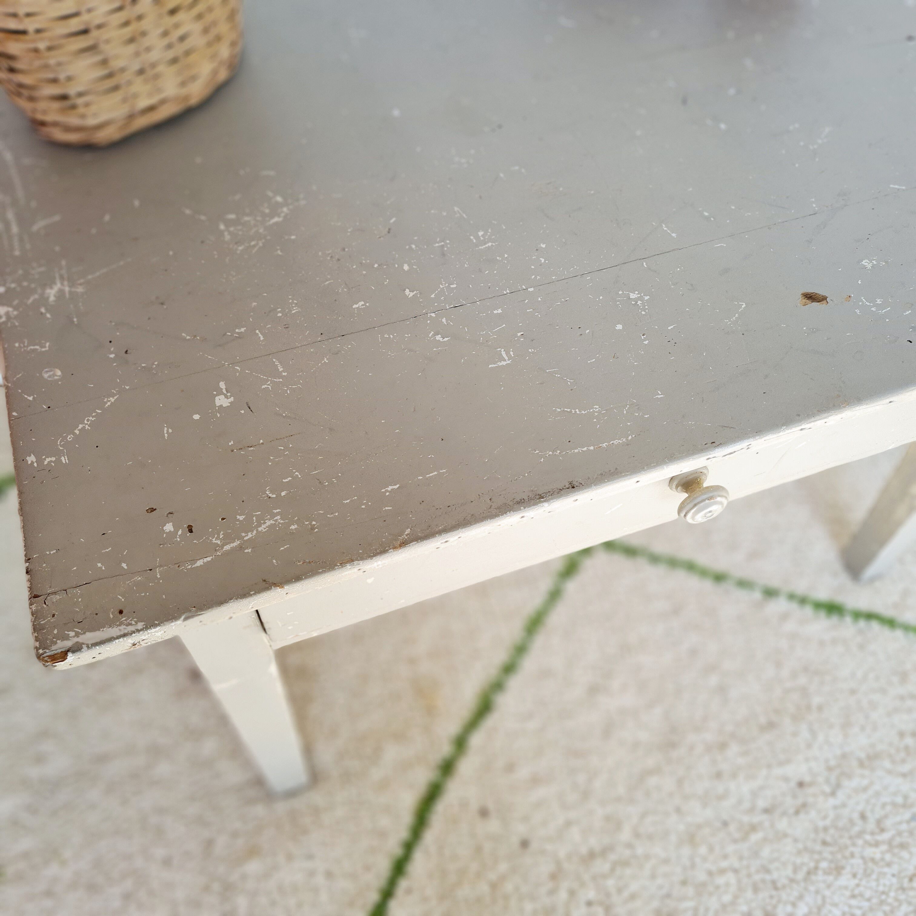 Patinated coffee farmhouse or living room table
