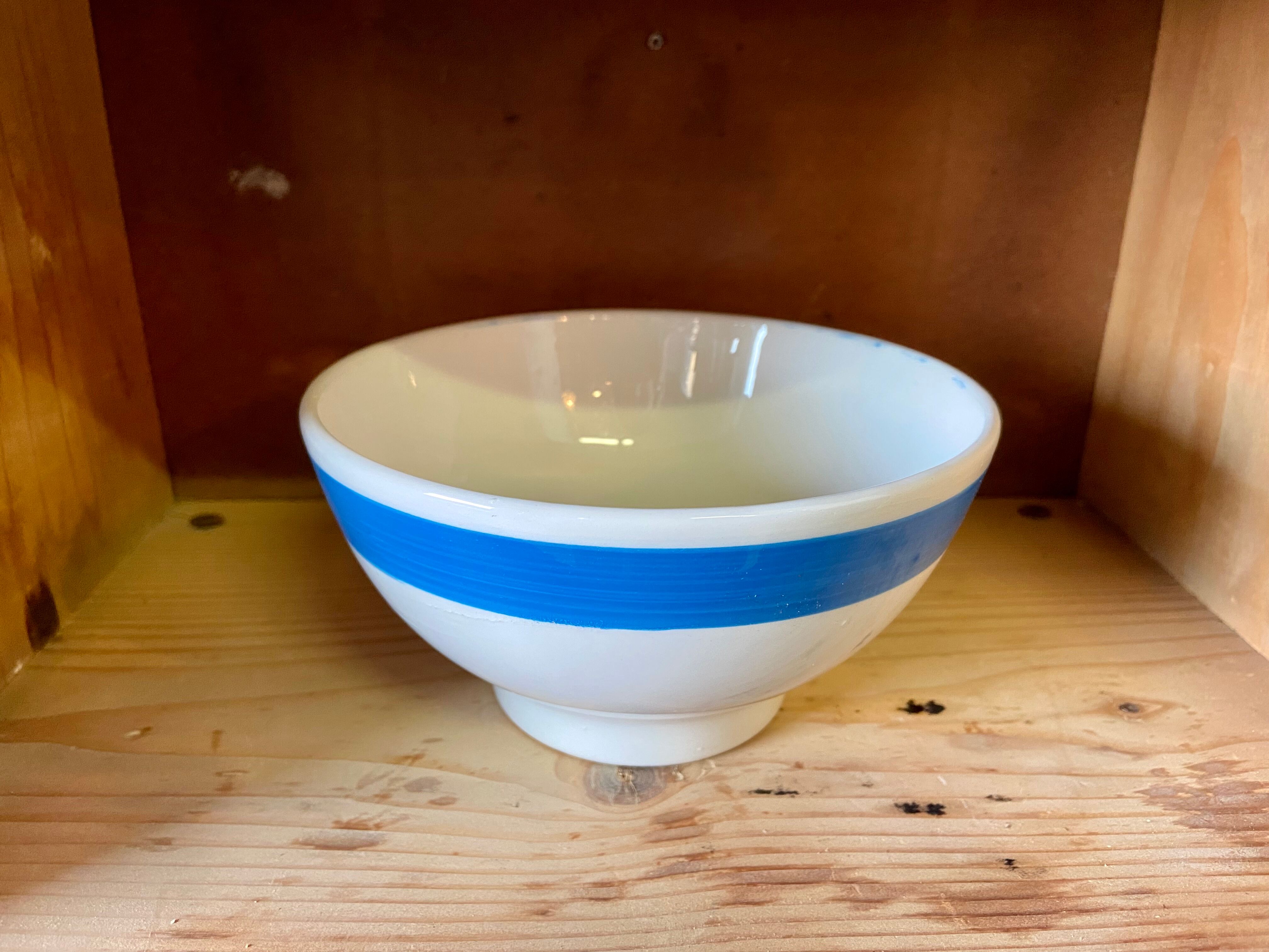 Old blue bowl