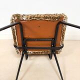 Vintage modernist leopard armchair