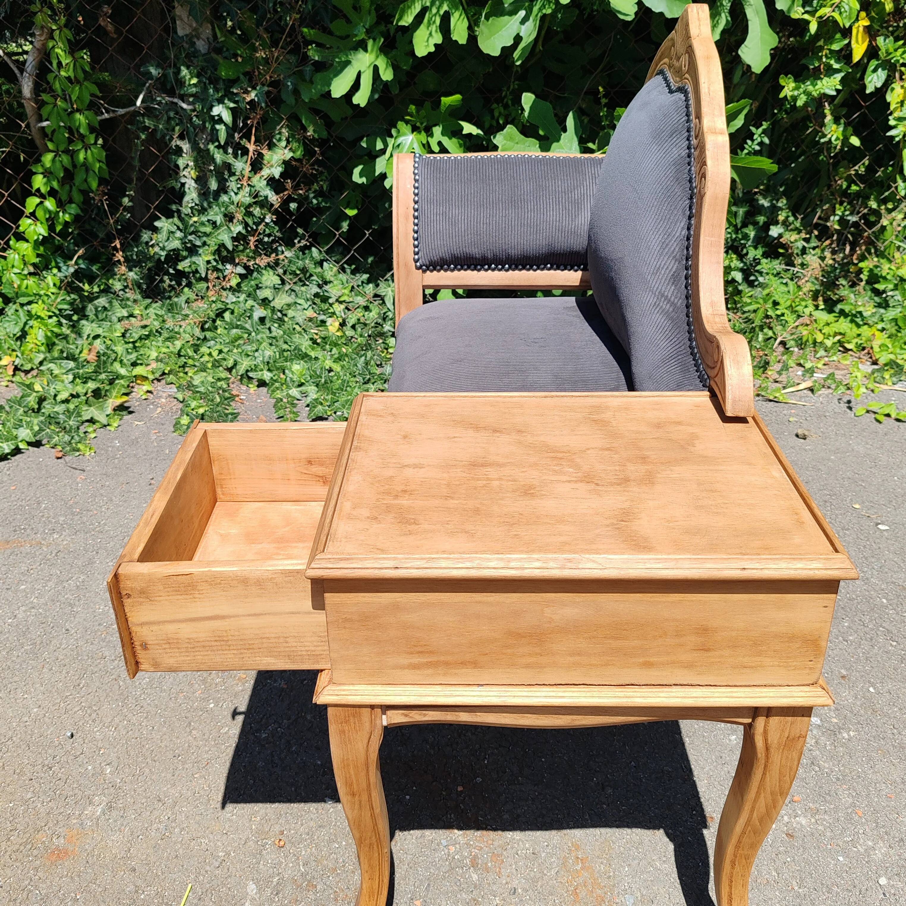 Antique telephone bench chair