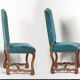 Suite de 6 chaises de style Louis XIII bleues
