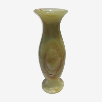 Vase ancien vintage marbre onyx blanc nervures brunes