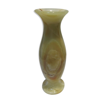 Vase ancien vintage marbre onyx blanc nervures brunes