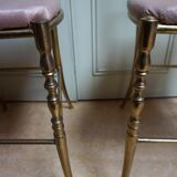 Italian Side Chairs in Golden Brass by Giuseppe Gaetano Descalzi for Chiavari, 1950, Set of 2