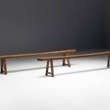 Rustic primitive benches, france, 19th century