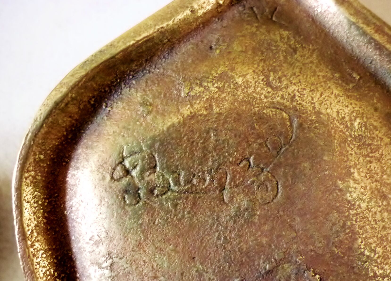 Servant, accessories fireplace, marked chiseled bronze and brass, 5 pieces