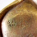 Servant, accessories fireplace, marked chiseled bronze and brass, 5 pieces