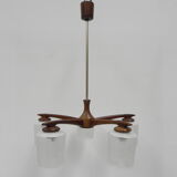 Suspension vintage avec 5 abat-jours en verre