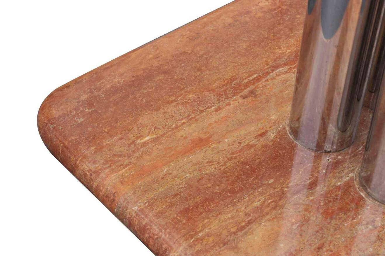 Guido faleschini dining table chrome marble glass funnel 1970 italy