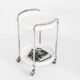 Vintage side table on casters. Chrome-plated iron and plastic. France, 1970s