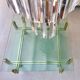 Table Basse en verre et structure dorée Romeo Rega 1970