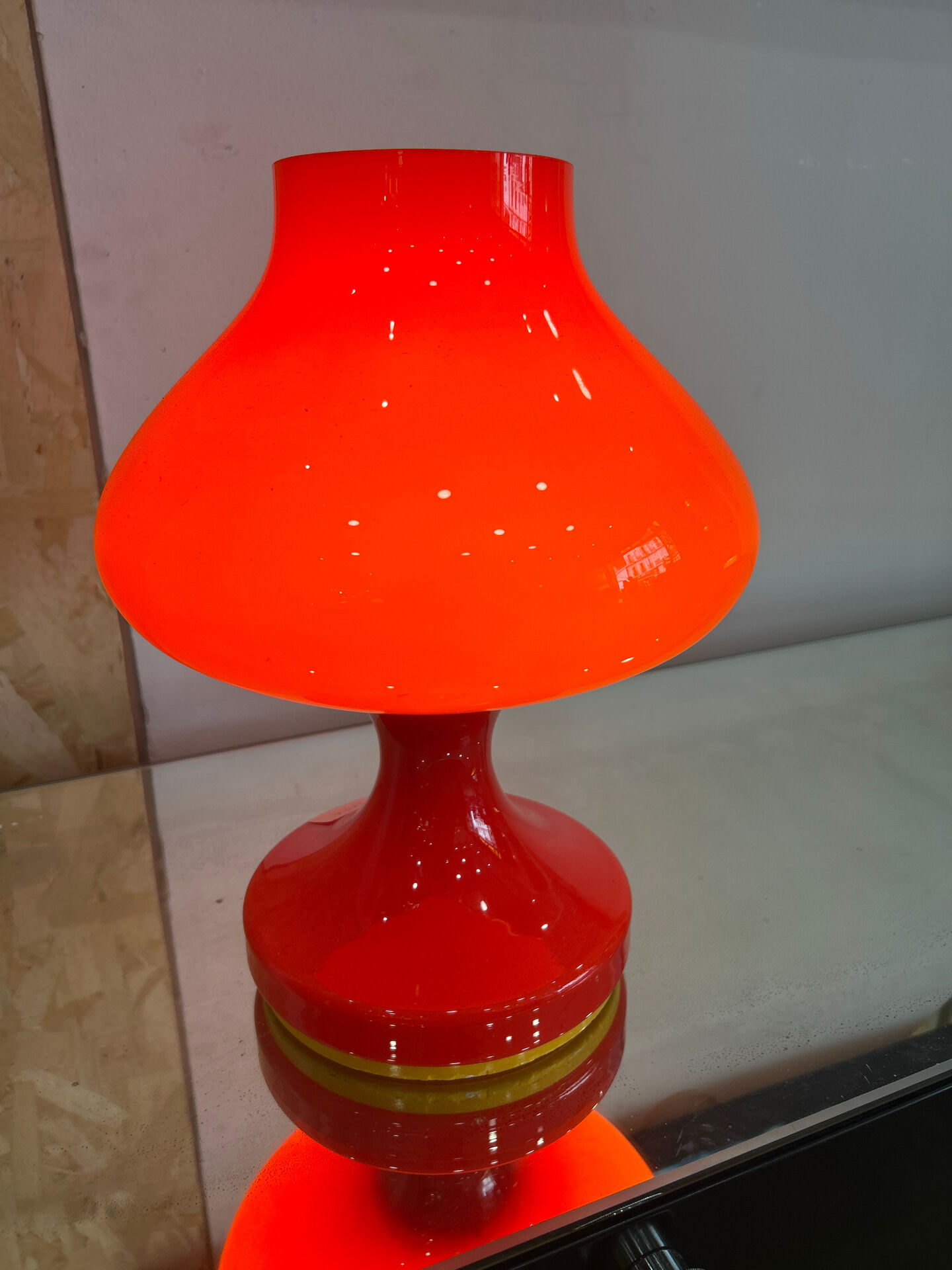 Vintage opaline orange bedside lamp štěpán tabera
