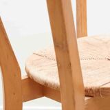 Set of 4 Scandinavian straw chairs