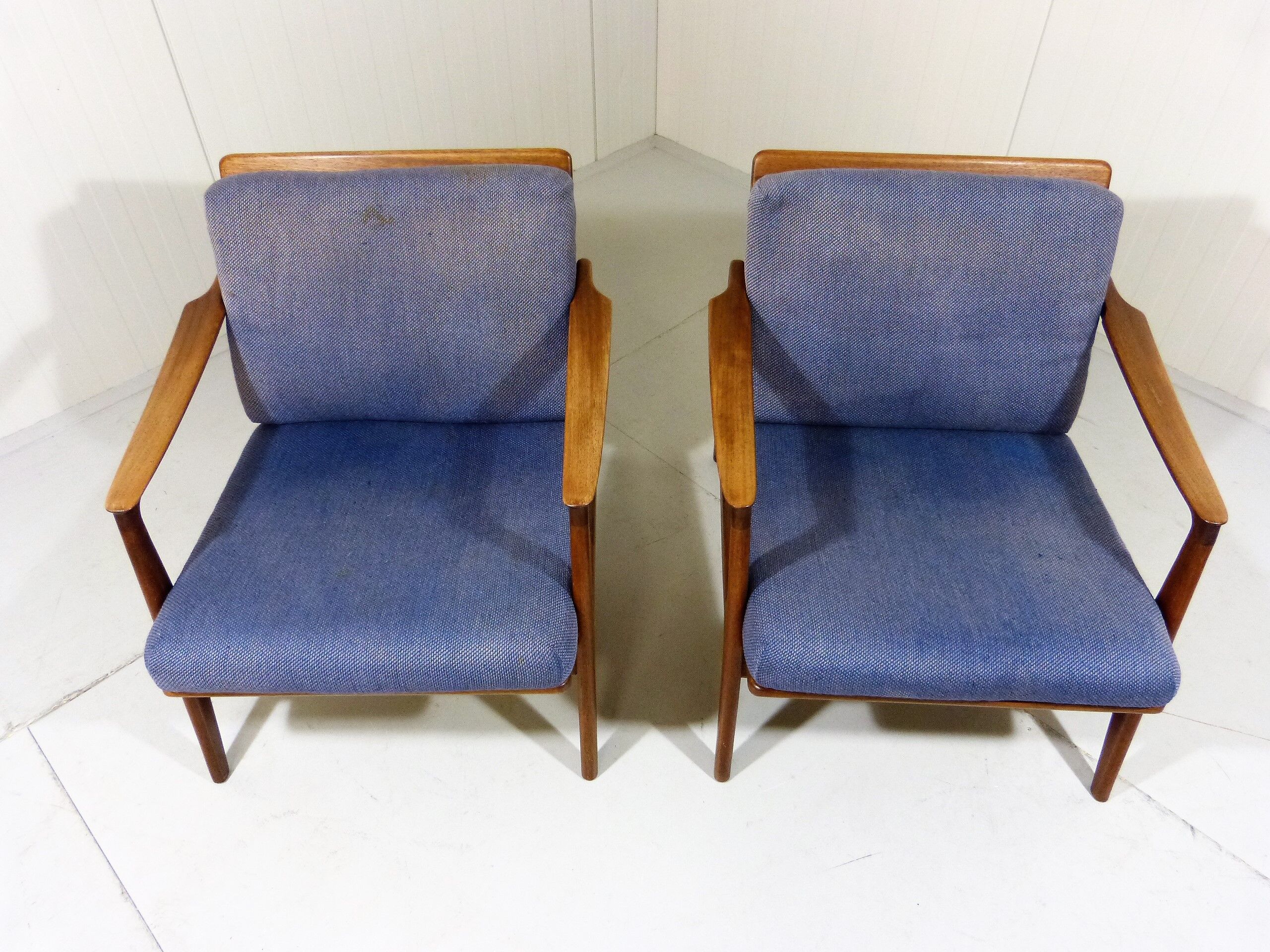 Set of 2 Teak Easy Chairs, Denmark 1960's