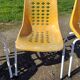 6 chaises de jardin vintage fer et plastic orange