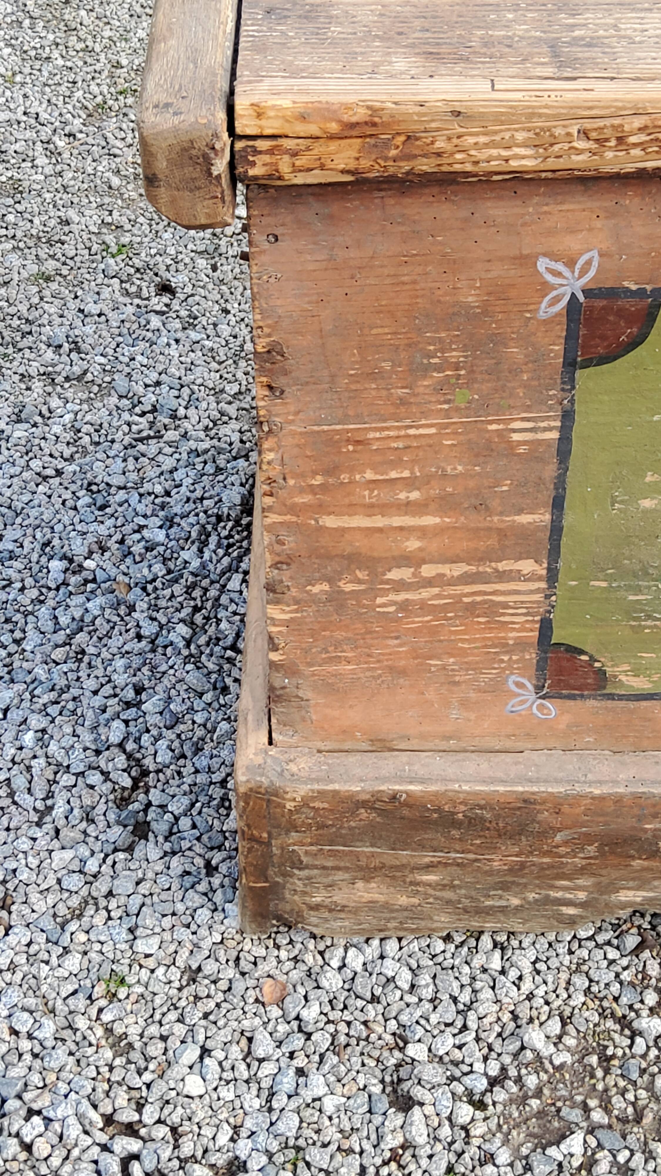 Alsatian polychrome wedding chest eighteenth -nineteenth century