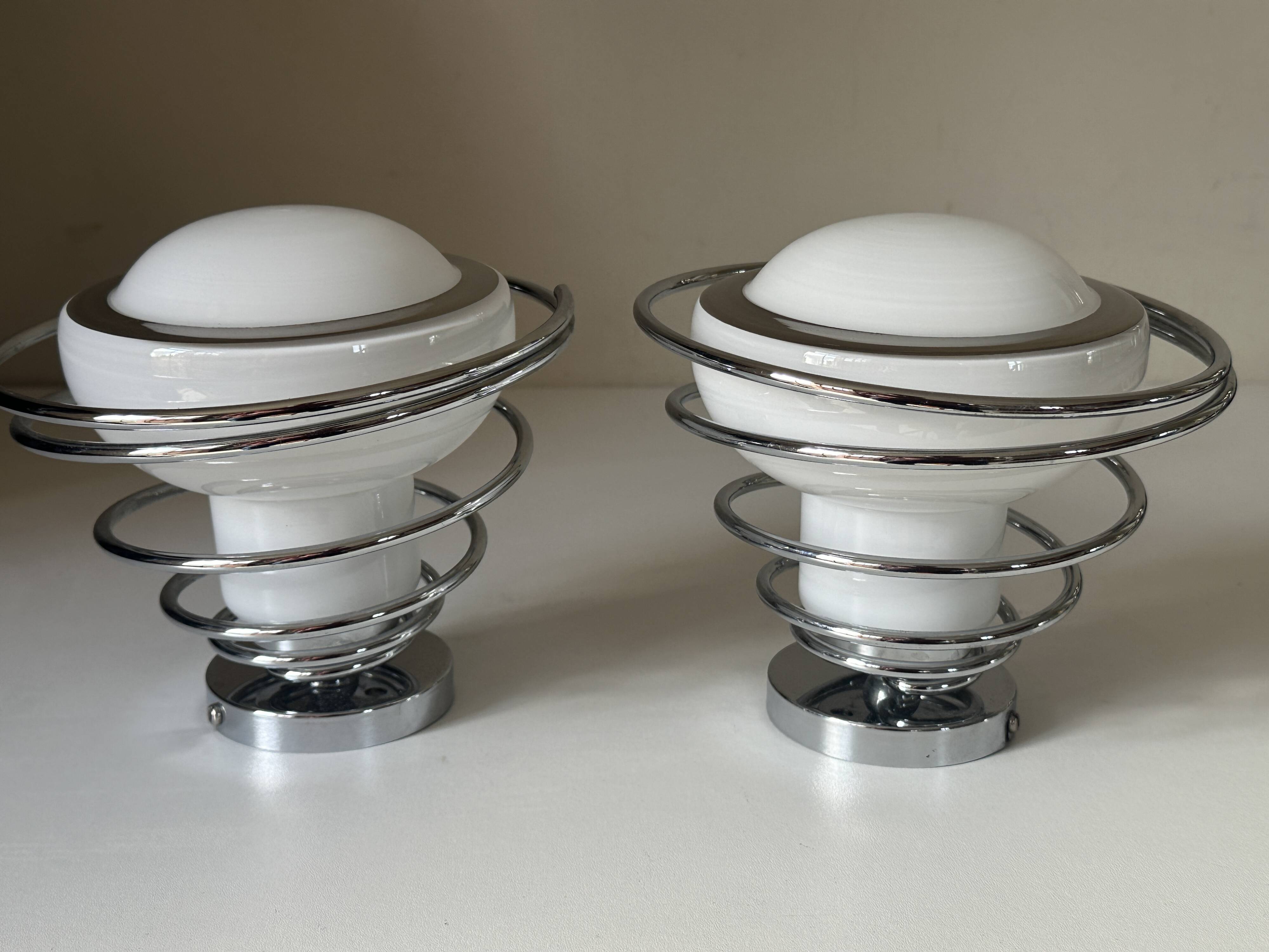 Pair of space age wall lights by Delmas from the 70s