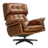 Fauteuil en cuir havana
