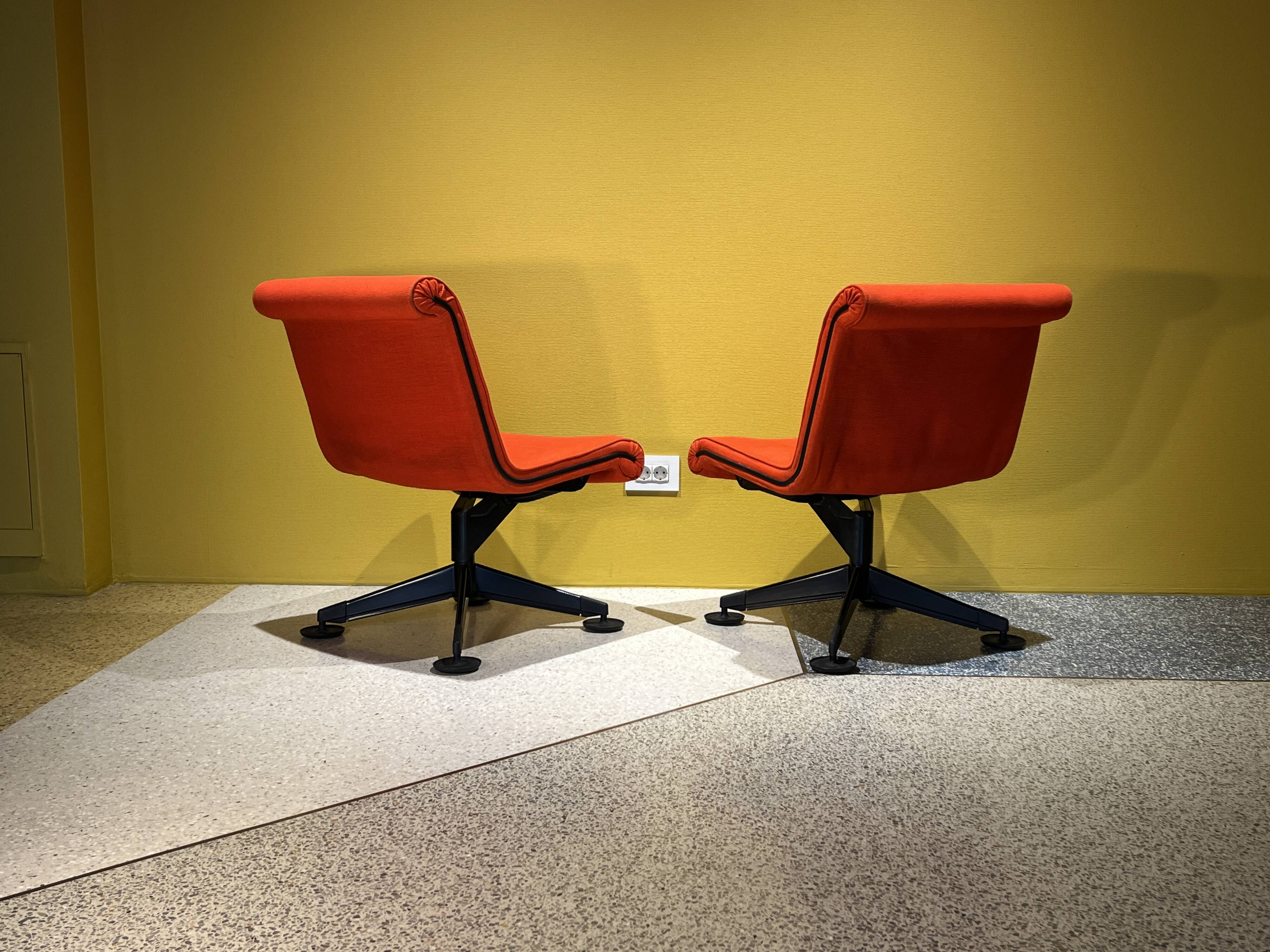 Orange Lounge Chair By Kiga Spa For Knoll, Germany, 1960's