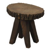 Ancienne table d'appoint primitive Wabi Sabi