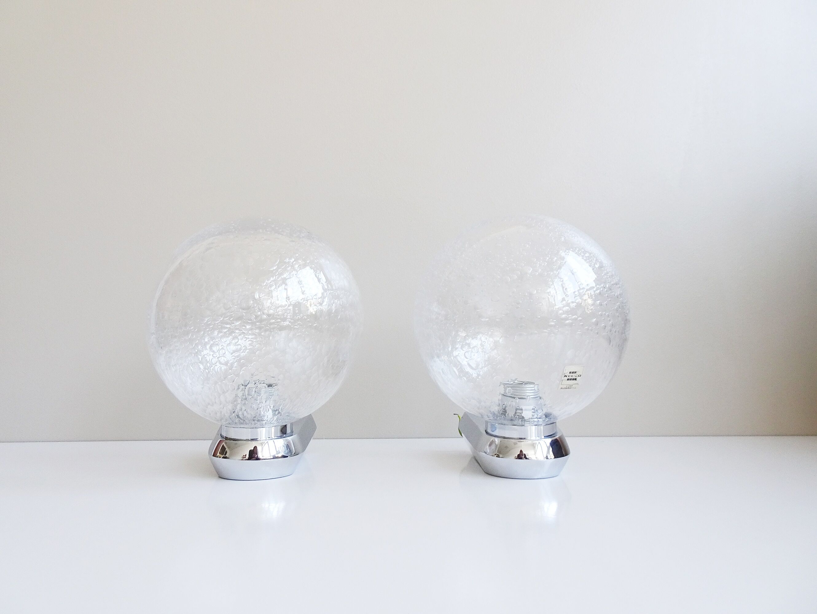 Chrome mirror light with glass ball