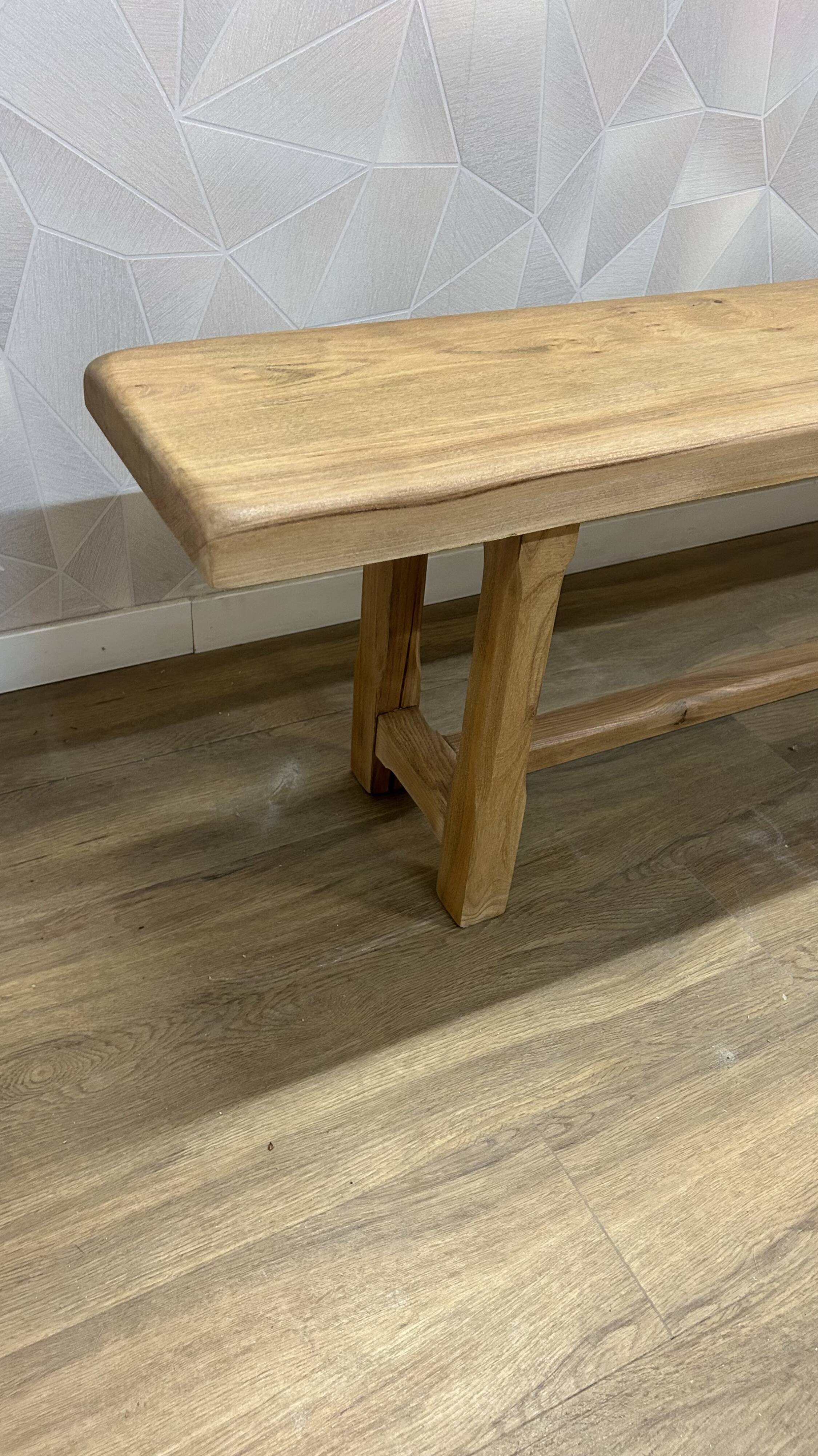 2m20 solid walnut benches, stripped and varnished