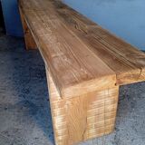 Old patinated solid wood bench 140cm