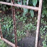 Industrial arched metal window L128xH114 19th century glass roof 2 leaves