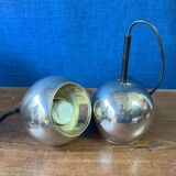 Pair of vintage Space Age pendant wall lights, "Eyeball" model, 1970s
