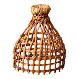 Small rattan pendant light, handmade, 17x21cm