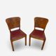 Set of 4 Art Deco dining chairs in walnut, Italy, 1930s-1940s.