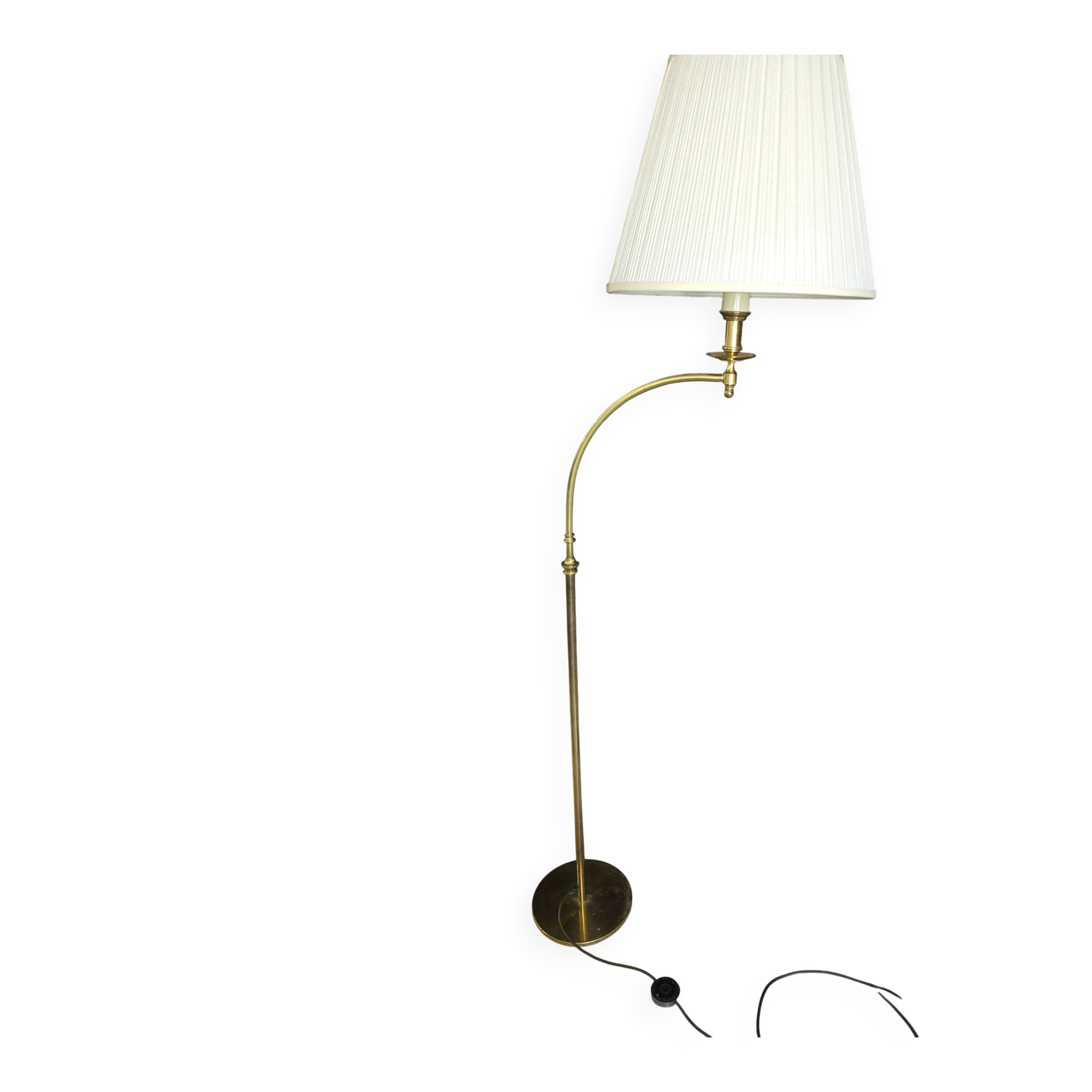Magnificent vintage reading lamp in solid brass, Hollywood Regency style.