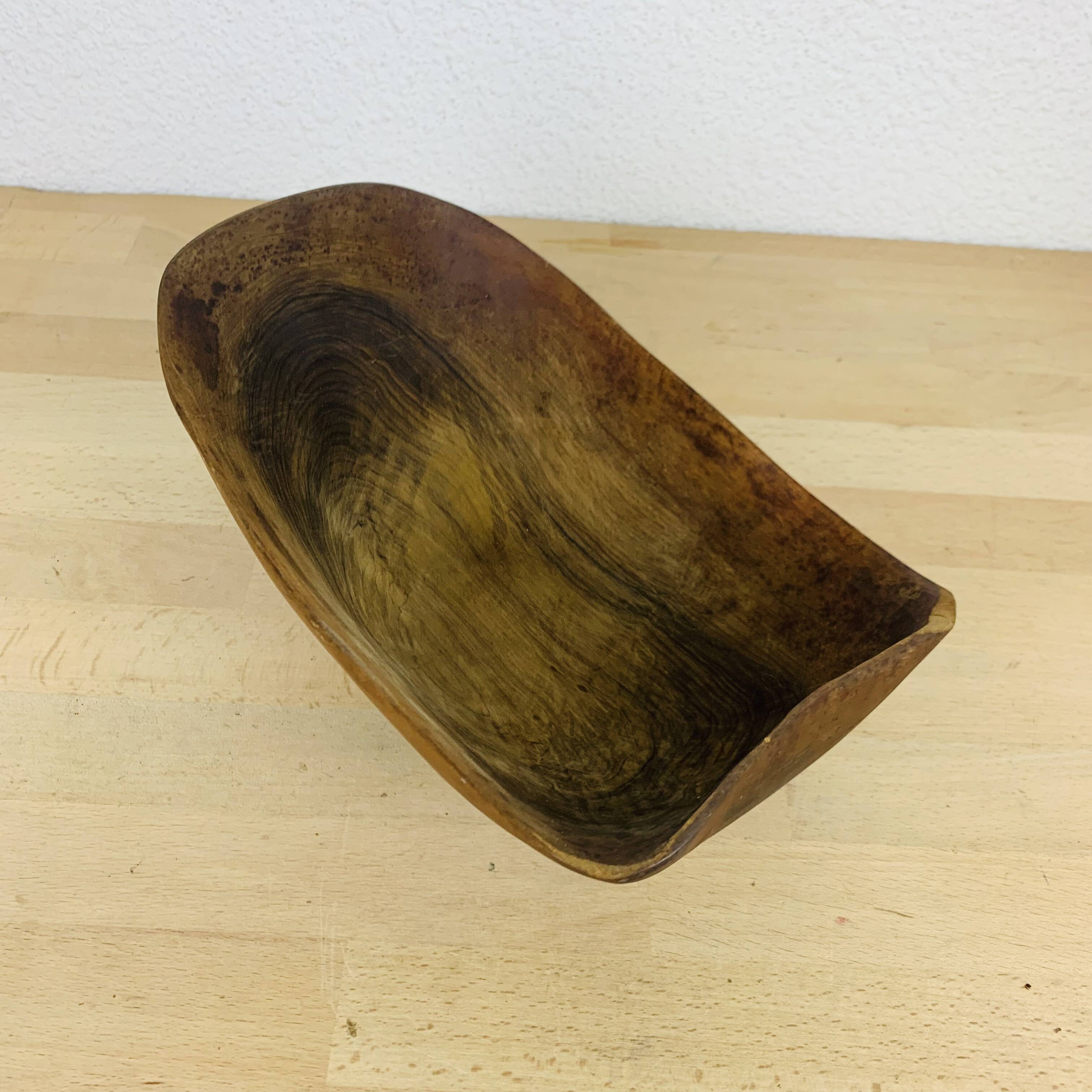 Brutalist bowl by Tony Bain Vallauris, olive wood catch-all.