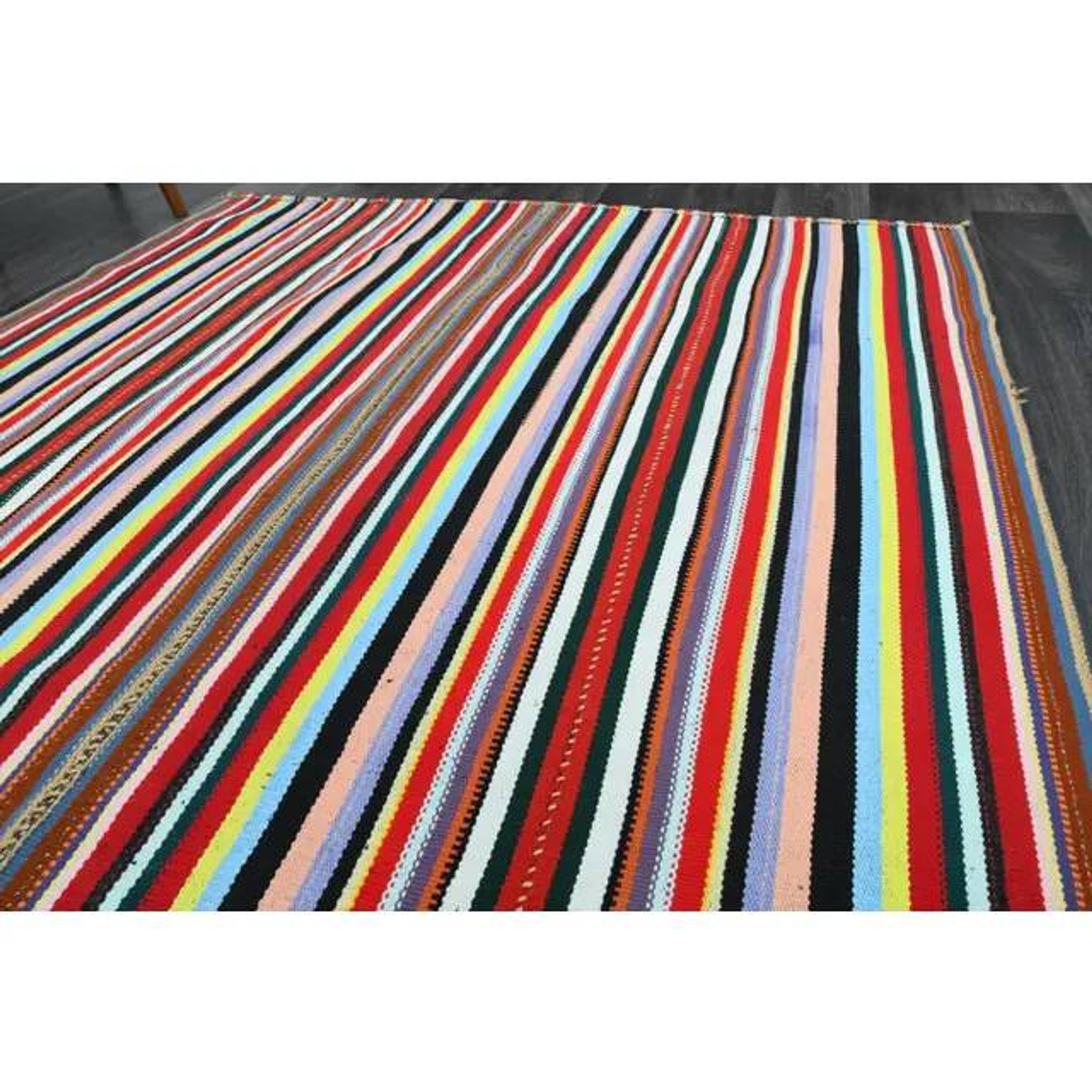 1970s Vintage Turkish Oushak Handmade Wool Cotton Red Area Rug 174x287