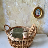 Wicker basket with handles