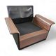 2 x Black shell & brown leather 620 chair programme lounge chair by Dieter Rams for Vitsoe, 1980s, top condition