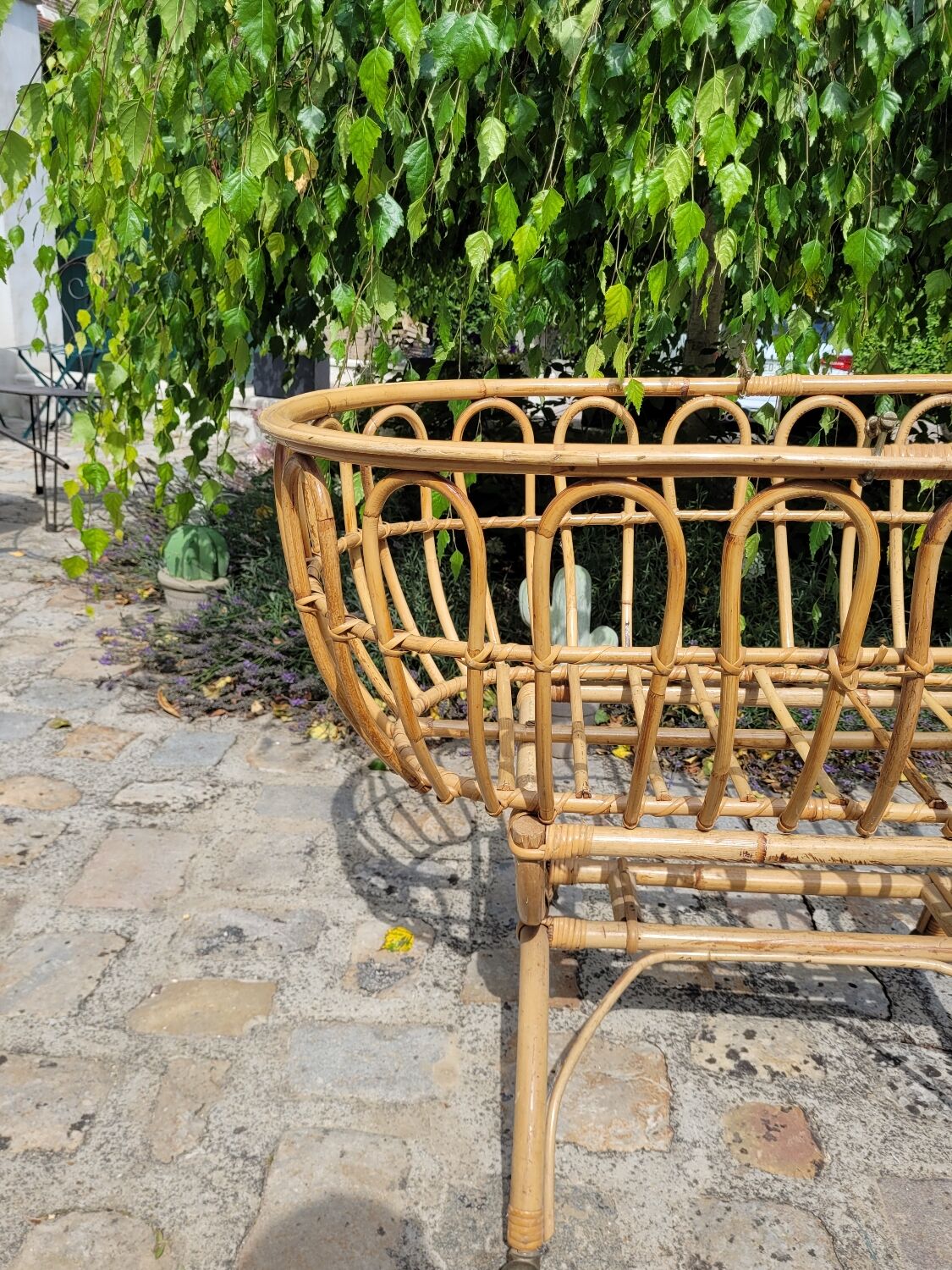Vintage rattan crib