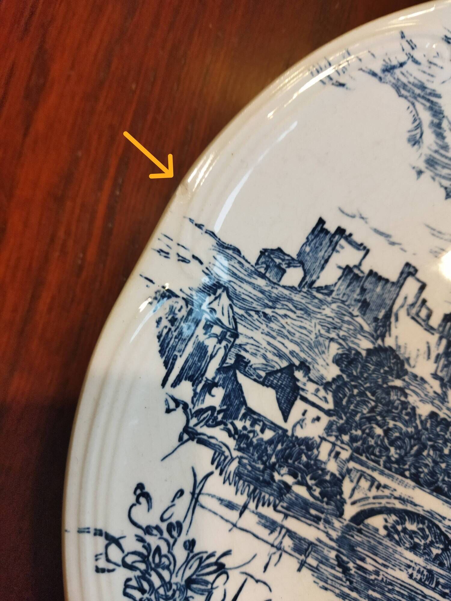 8 blue & white dinner plates (Royal Tudor Gien Lunéville Ceraminter)