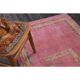 1970s Vintage Turkish Hand-Knotted Wool Cotton Pink Runner Rug 110x361