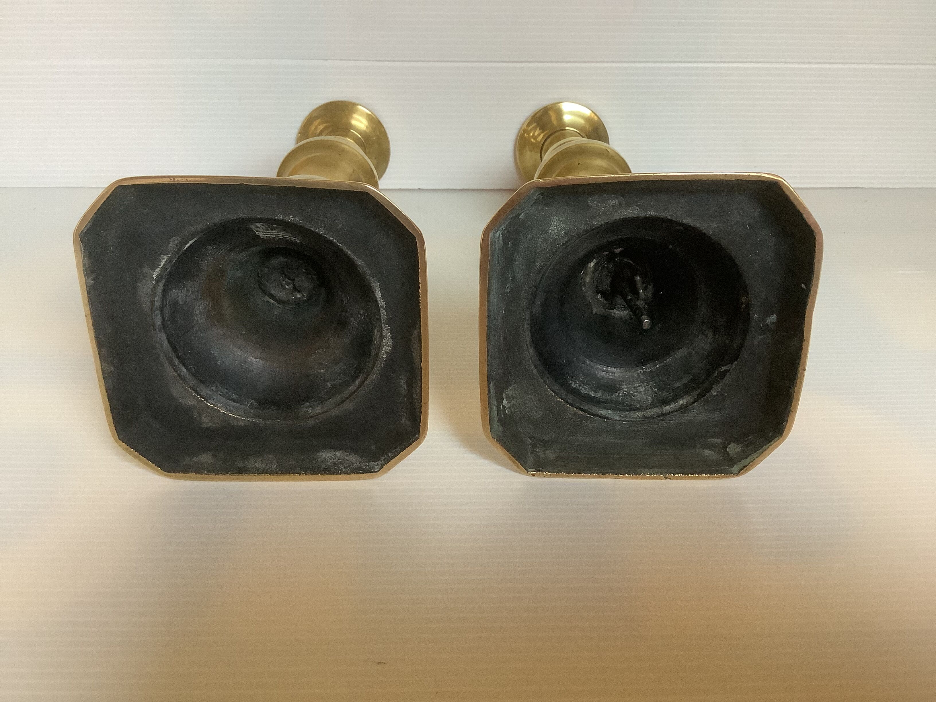 Pair of brass candlesticks