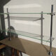 Glass and chrome metal shelf, store display