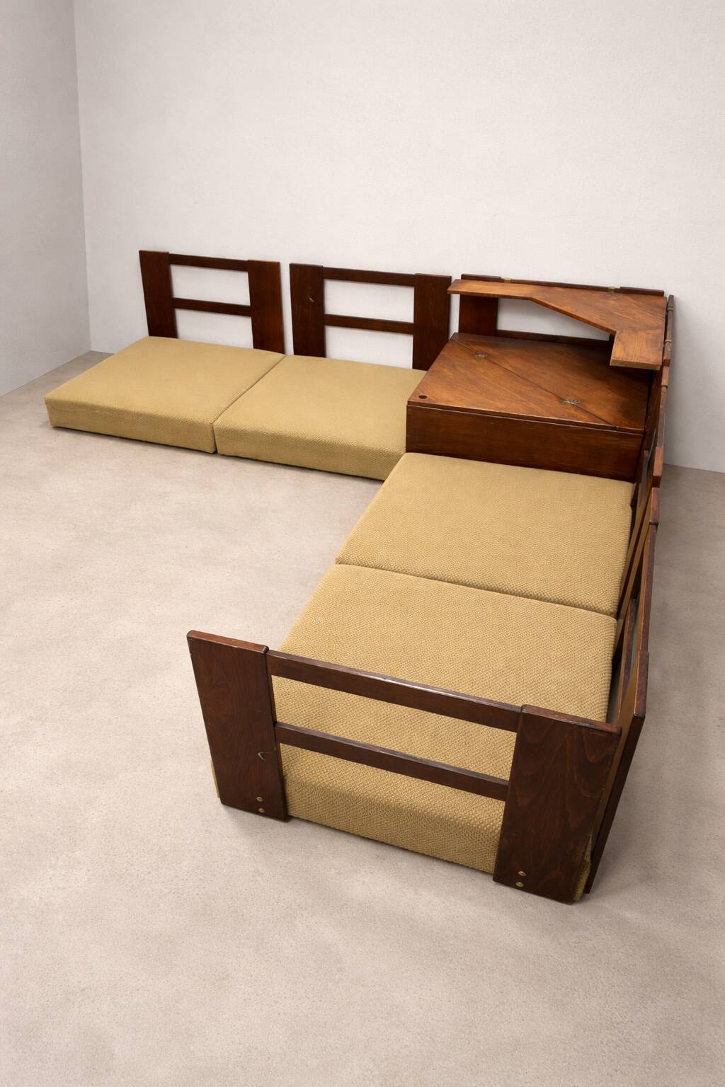 Corner sofa from the 60s-70s by Dřevotvar, mid-century Czech design.