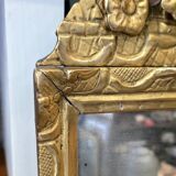 Small louis xiv mirror in gilded carved wood, early 18th century