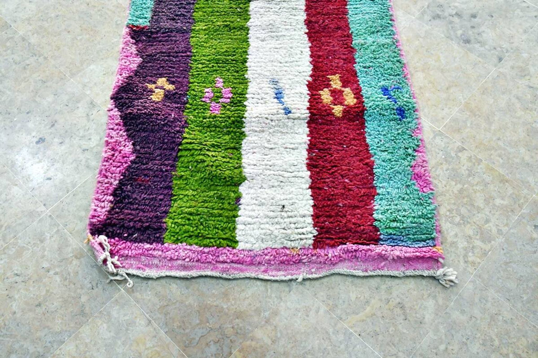 Tapis berbère marocain couloir Boujaad 310 x 85 cm neuf